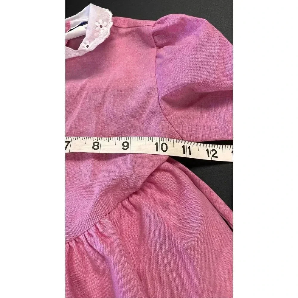 Vintage 80s Nannette Little Girls 4T Pink Easter Church Tutu Lace Dress - Picture 11 of 13
